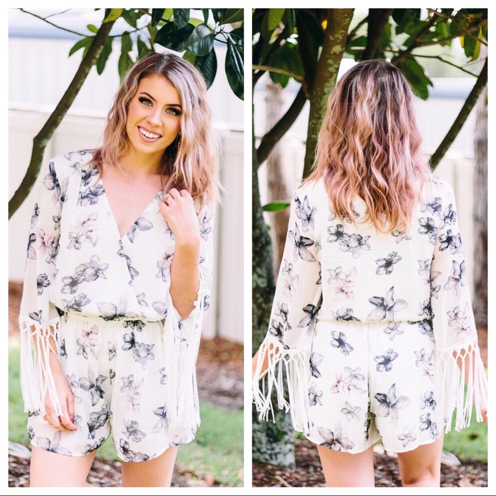 Floral & Fringe Romper